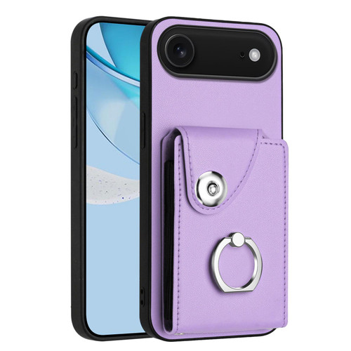 iPhone Air Organ Card Bag Ring Holder Phone Case - Purple