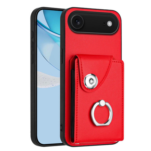 iPhone Air Organ Card Bag Ring Holder Phone Case - Red