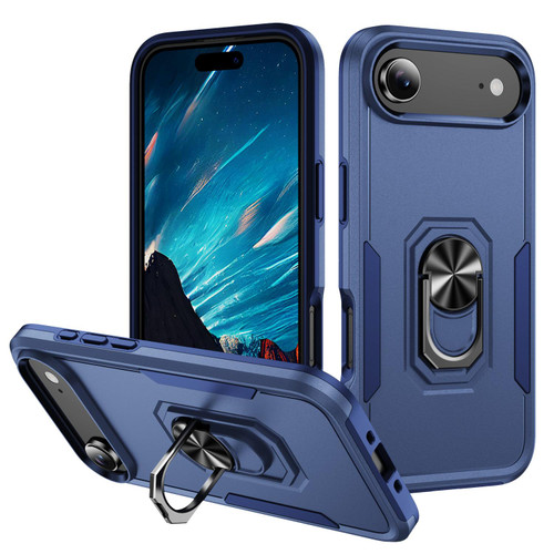 iPhone Air Pioneer Armor Heavy Duty PC + TPU Phone Case with Holder - Blue iPhone Air Pioneer Armor Heavy Duty PC + TPU Phone Case with Holder - Blue