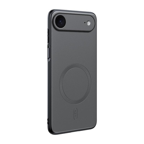 iPhone Air Plain Leather MagSafe Shockproof Phone Case - Gray