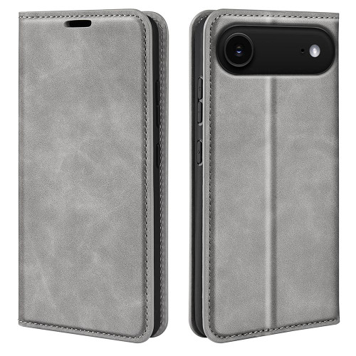 iPhone Air Retro-skin Magnetic Suction Leather Phone Case - Grey