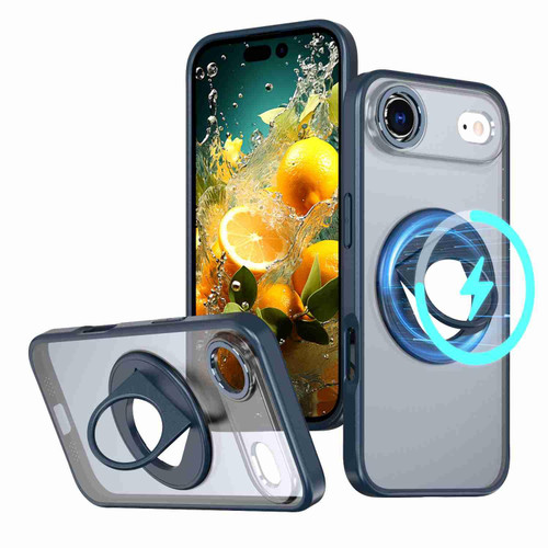 iPhone Air Rotating Ring Magnetic Holder Phone Case - Blue