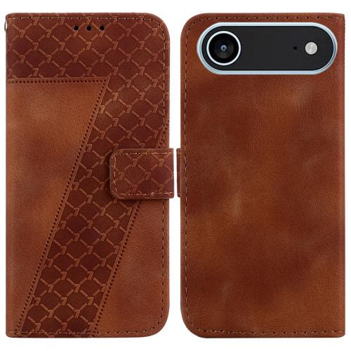 iPhone Air Seven-shaped Embossed Leather Phone Case - Brown