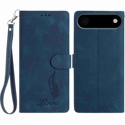 iPhone Air Skin Feel Embossed Feather Leather Phone Case - Dark Blue iPhone Air Skin Feel Embossed Feather Leather Phone Case - Dark Blue