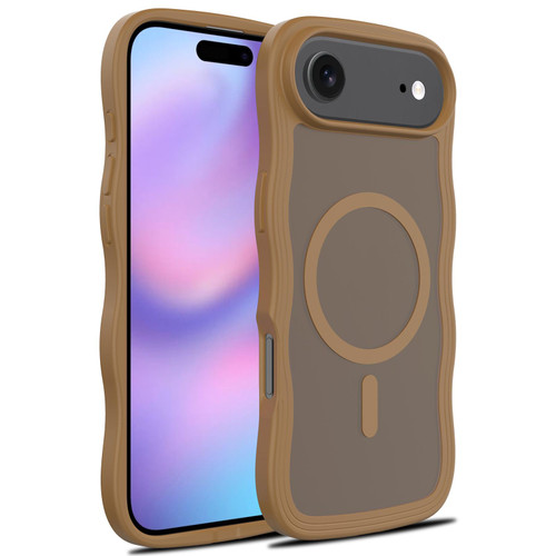 iPhone Air Skin Feel Wave Texture MagSafe Phone Case - Brown