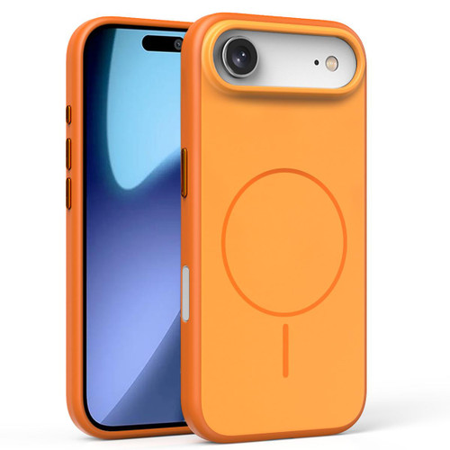 iPhone 17 Solid Color Magnetic MagSafe Frosted Phone Case - Orange