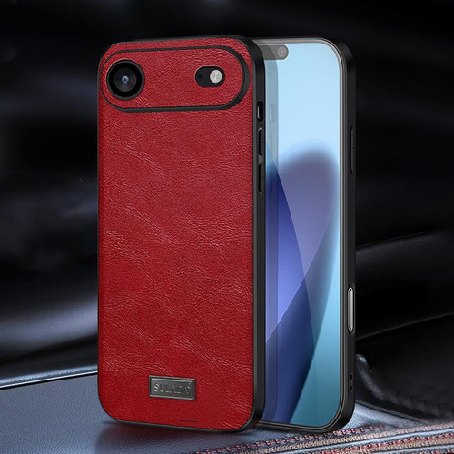 iPhone Air SULADA Shockproof TPU Hybrid Handmade Leather Phone Case - Red