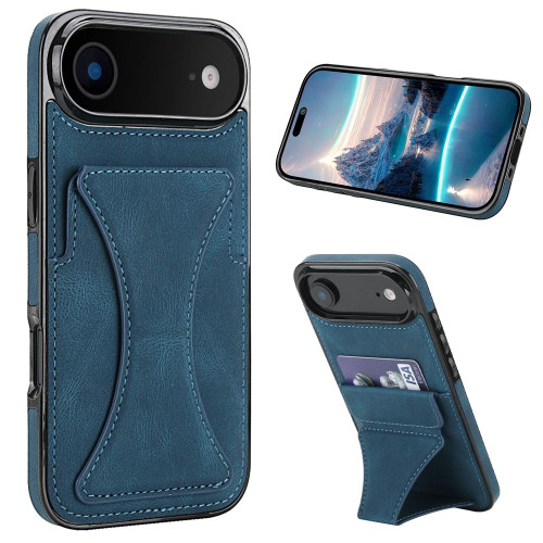 iPhone Air Ultra-thin Shockproof Phone Protective Case with Holder - Blue