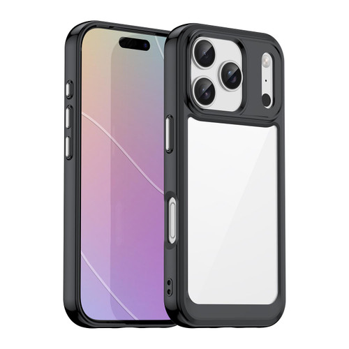 iPhone 17 Pro Colorful Series Acrylic + TPU Phone Case - Black iPhone 17 Pro Colorful Series Acrylic + TPU Phone Case - Black