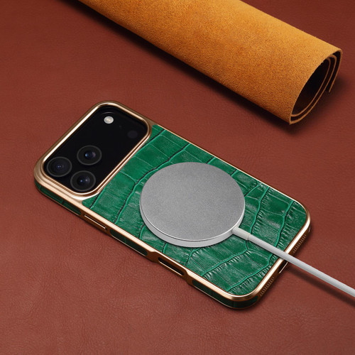 iPhone 17 Pro Denior Crocodile Texture Genuine Leather