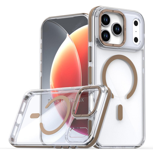 iPhone 17 Pro Dual-Color Clear Acrylic Hybrid TPU MagSafe Phone Case - Desert Gold