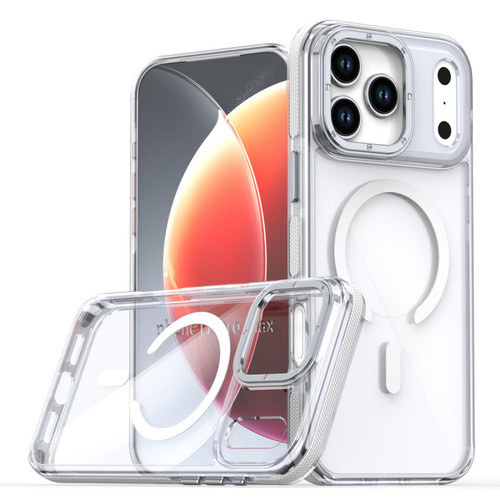 iPhone 17 Pro Dual-Color Clear Acrylic Hybrid TPU MagSafe Phone Case - Transparent
