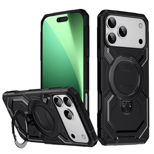 iPhone 17 Pro Frosted MagSafe Holder Phone Case - Black