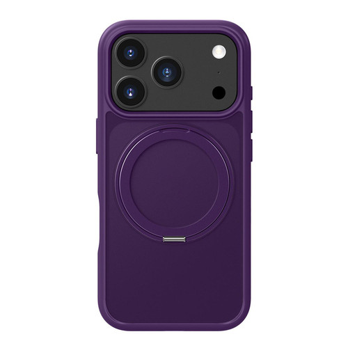 iPhone 17 Pro Kalebol Frosted MagSafe Holder Acrylic Hybrid TPU Phone Case - Purple iPhone 17 Pro Kalebol Frosted MagSafe Holder Acrylic Hybrid TPU Phone Case - Purple