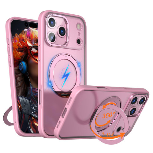 iPhone 17 Pro kalebol MagSafe Metal Ring Holder Phone Case - Pink