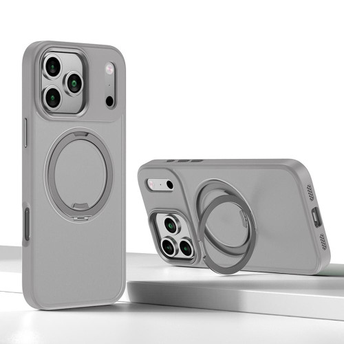 iPhone 17 Pro Kalebol Rotating Magnetic Holder MagSafe Phone Case - Gray