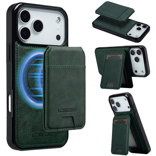 iPhone 17 Pro LC.IMEEKE L3 Series Detachable RFID Card Bag Magsafe Phone Case - Green