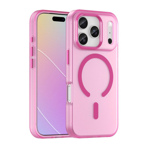 iPhone 17 Pro MagSafe Frosted Translucent TPU + PC Full Coverage Phone Case - Pink