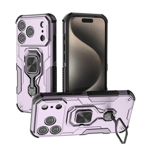 iPhone 17 Pro Metal Kickstand TPU Hybrid PC Phone Case - Purple