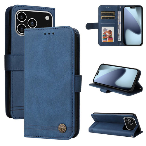 iPhone 17 Pro Skin Feel Life Tree Leather Phone Case - Blue iPhone 17 Pro Skin Feel Life Tree Leather Phone Case - Blue