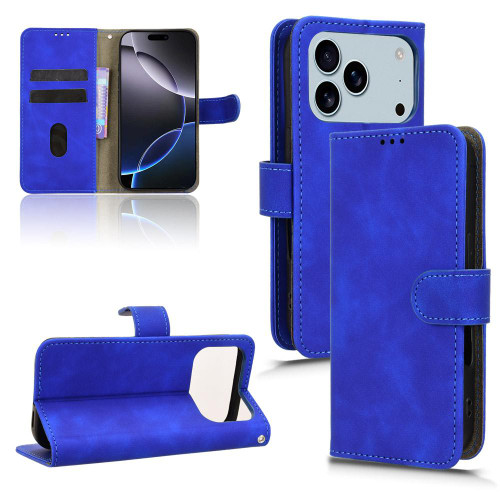 iPhone 17 Pro Skin Feel Magnetic Flip Leather Phone Case - Blue