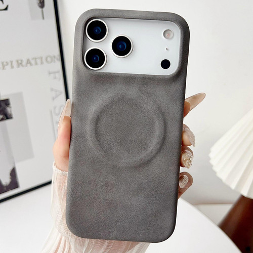 iPhone 17 Pro Skin Feel Sheepskin MagSafe Magnetic Phone Case - Grey