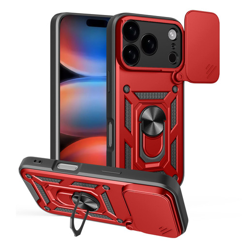 iPhone 17 Pro Sliding Camera Cover Design TPU+PC Phone Case - Red iPhone 17 Pro Sliding Camera Cover Design TPU+PC Phone Case - Red