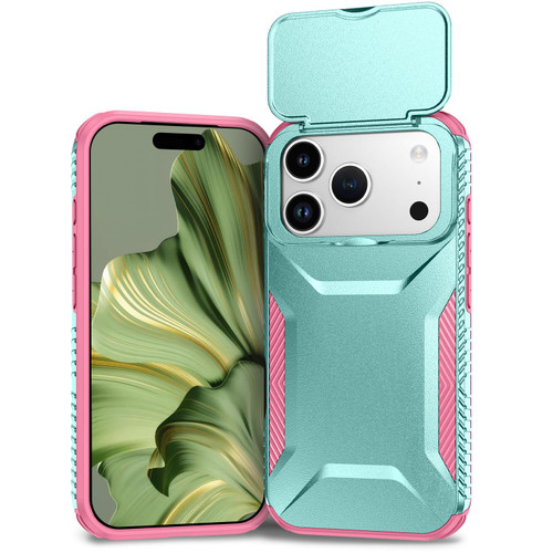 iPhone 17 Pro Sliding Camshield Phone Case - Pink + Grey Green iPhone 17 Pro Sliding Camshield Phone Case - Pink + Grey Green