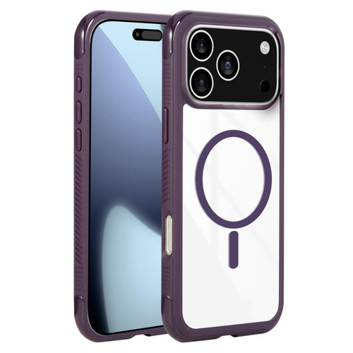 iPhone 17 Pro Solid Color Edge Transparency MagSafe Magnetic Phone Case - Dark Purple iPhone 17 Pro Solid Color Edge Transparency MagSafe Magnetic Phone Case - Dark Purple