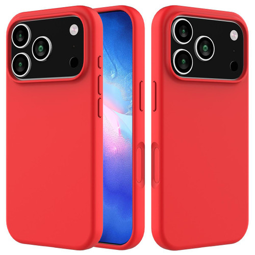iPhone 17 Pro Max Solid Color Silicone Phone Case - Red