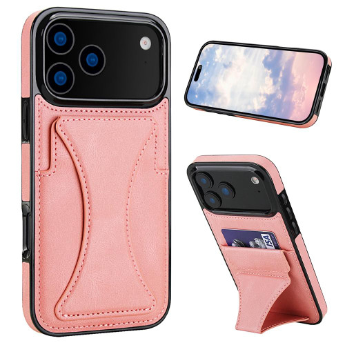 iPhone 17 Pro Ultra-thin Shockproof Phone Protective Case with Holder - Rose Gold