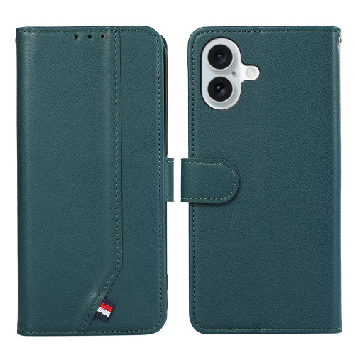 iPhone 17 ABEEL Delicate Texture Splicing RFID Leather Phone Case - Green