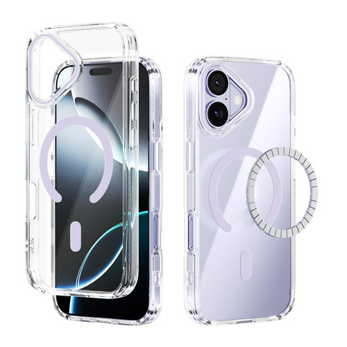 iPhone 17 ABEEL MagSafe Magnetic Color Ring Anti-scratch Transparent Phone Case - Purple
