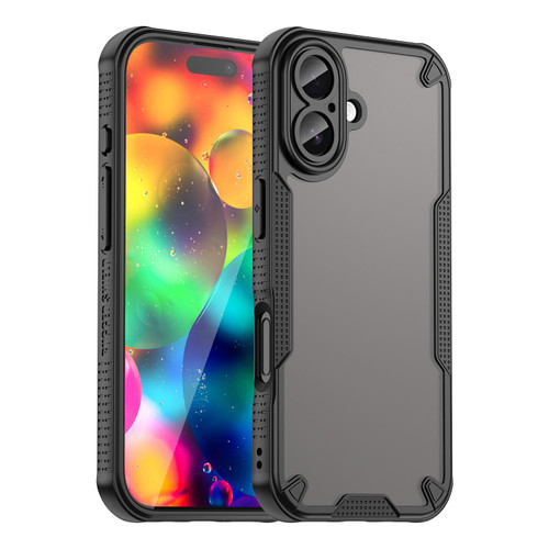 iPhone 17 Armor Glaze PC Hybrid TPU Phone Case - Black
