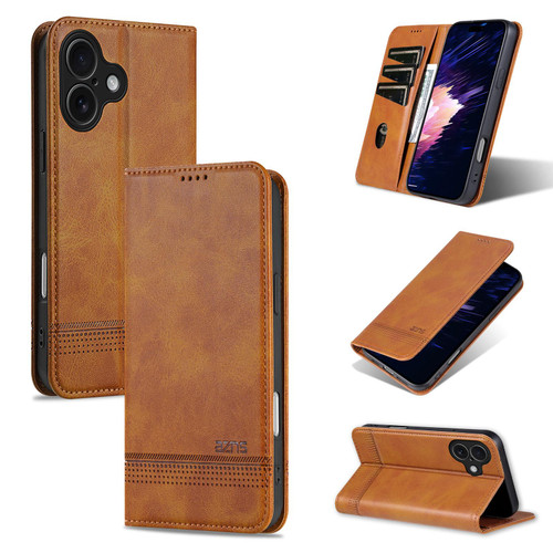 iPhone 17 AZNS Magnetic Calf Texture Flip Leather Phone Case - Red