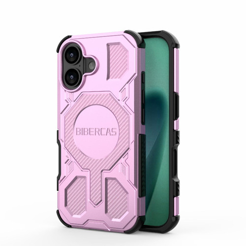 iPhone 17 BIBERCAS Real Color Series MagSafe Shockproof Phone Case - Pink
