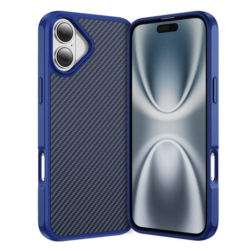iPhone 17 Carbon Fiber Texture Skin-feel MagSafe Phone Case - Blue iPhone 17 Carbon Fiber Texture Skin-feel MagSafe Phone Case - Blue