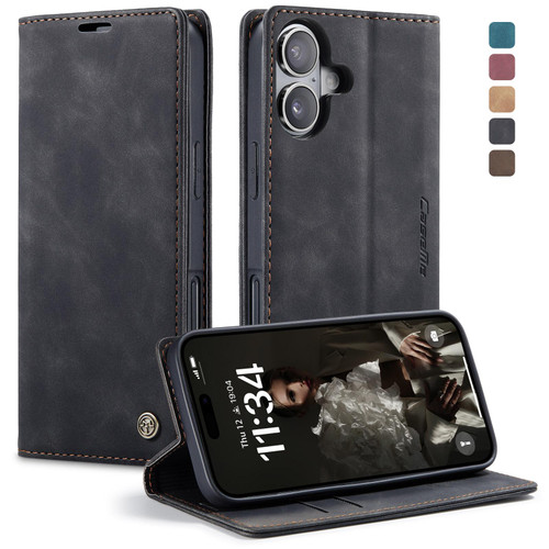 iPhone 17 CaseMe 013 Multifunctional Horizontal Flip Leather Phone Case - Black