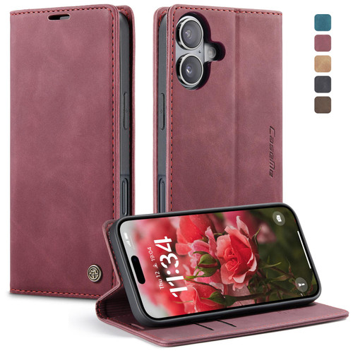 iPhone 17 CaseMe 013 Multifunctional Horizontal Flip Leather Phone Case - Red
