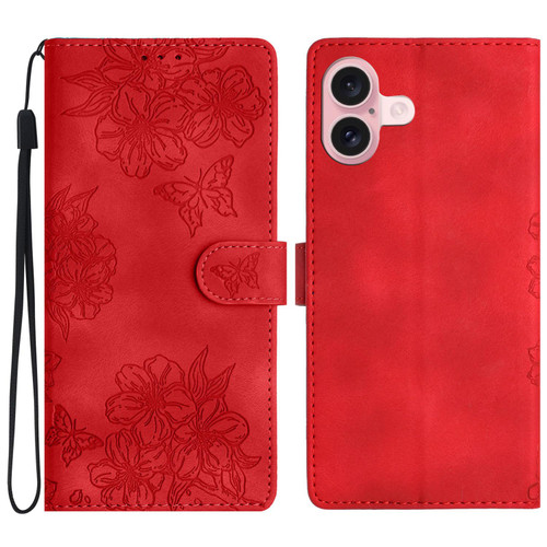 iPhone 17 Pro Max Cherry Blossom Butterfly Skin Feel Embossed PU