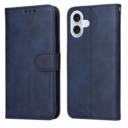 iPhone 17 Classic Calf Texture Flip Leather Phone Case - Blue
