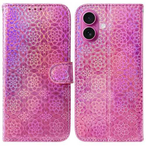 iPhone 17 Colorful Magnetic Buckle Leather Phone Case - Pink