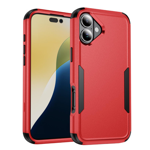 iPhone 17 Commuter Shockproof TPU + PC Phone Case - Red+Black