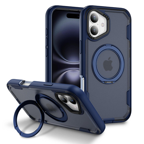 iPhone 17 Defend Rugged Gear Holder MagSafe Phone Case - Blue + Transparent Blue