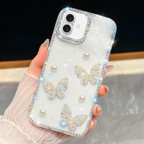 iPhone 17 Pro Max Diamond Glitter Pearl Butterfly Four-Corner