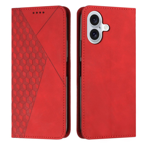 iPhone 17 Diamond Splicing Skin Feel Magnetic Leather Phone Case - Red