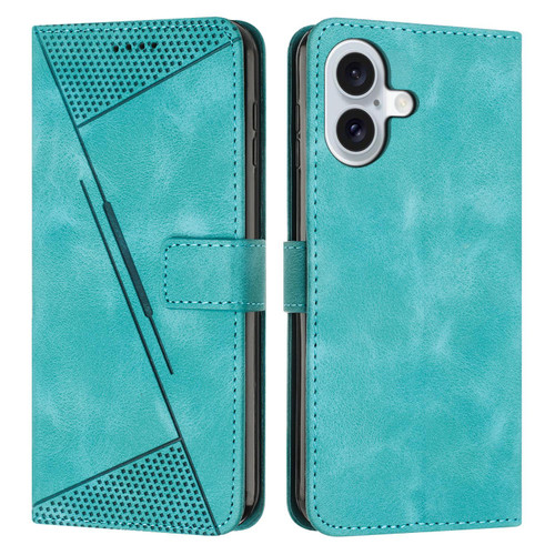 iPhone 17 Dream Triangle Leather Phone Case with Lanyard - Green