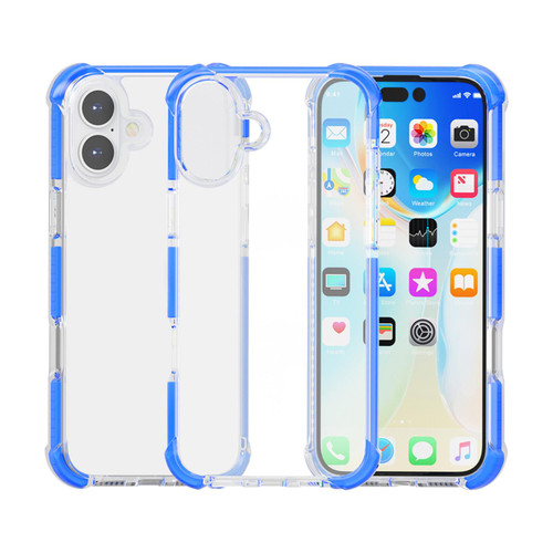 iPhone 17 Four-corner Shockproof TPU Hybrid Acrylic Phone Case - Blue