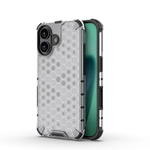iPhone 17 Honeycomb Shockproof Phone Case - White