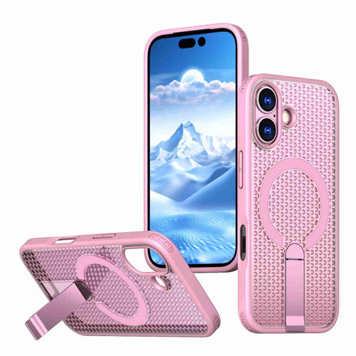 iPhone 17 kalebol Honeycomb Cooling MagSafe Holder Phone Case - Pink